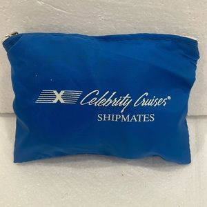 Celebrity cruises shipmates zippered pouch cosmetic bag wallet blue white unisex